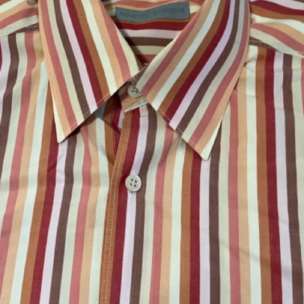 Martin Gordon Red and Pink Hued Stripped Shirt